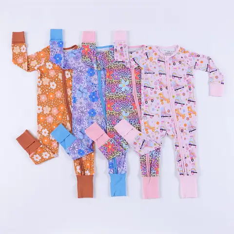 Leading Source Wholesale China Top Custom Printed Designs Bamboo Baby Pajamas Suits Set