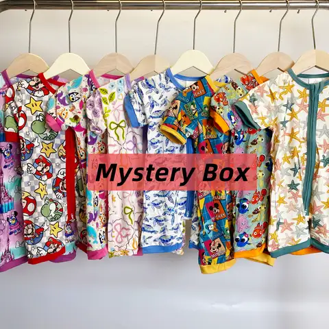 Wholesale Whatnot Ready To Ship Blind Box Bamboo Clothes Toddler Sleepers Character Print Baby Bamboo Zippy Pajamas Mystery Box Manufacturer Source Top