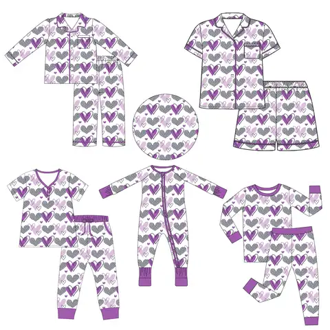 Manufacturer Factory Verified Leading Supplier Flutter Sleeve Girls Bamboo Pajamas Set