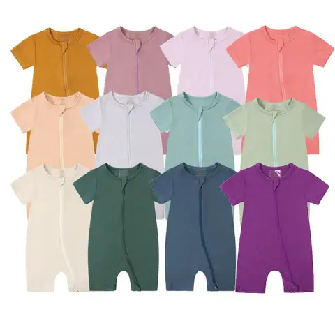 Wholesale Top Organic Christmas Bamboo Pajamas Zip Rompers Baby Jumpsuit Custom Newborn Onesie Sleep Wear For Baby Clothing Baby Sleepsuit Factory